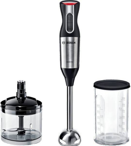 BOSCH Staafmixer ErgoMixx Style MS6CM6120 groot vermogen, 12 snelheidsinstellingen, mengbeker met deksel, zwart